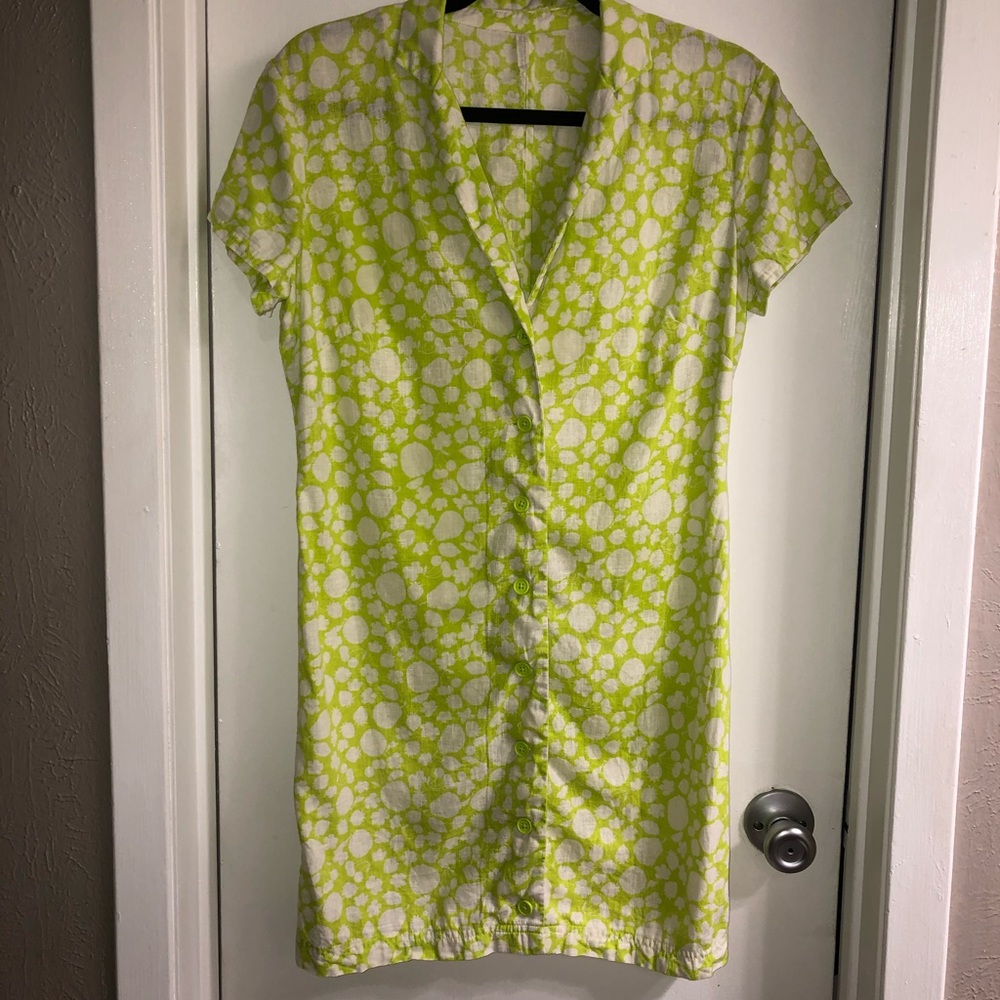 Neon floral shirt dress